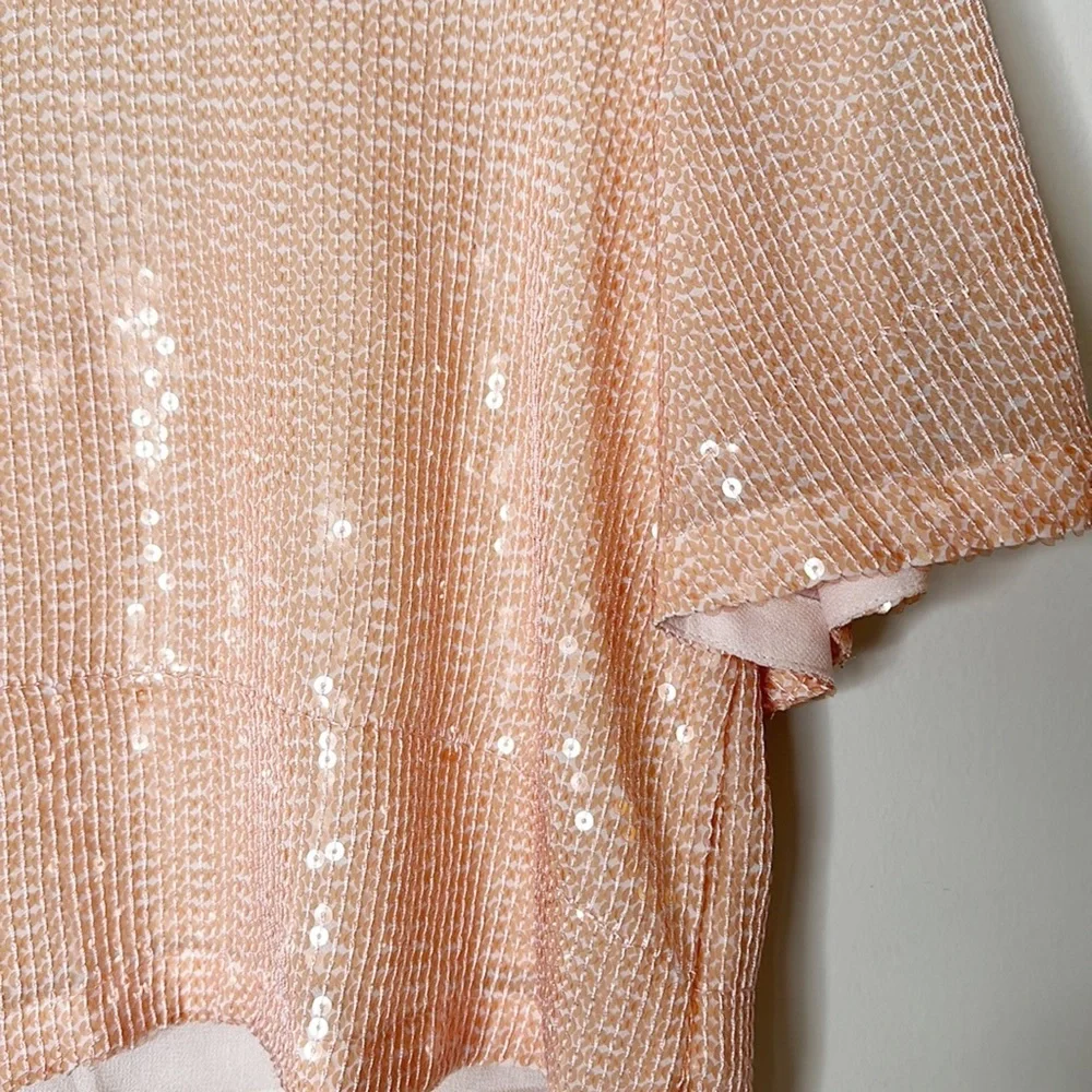 Free People Night Fever slink blush sequin party crop top women size XS - Picture 5 of 7